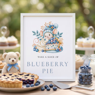 Bosbes Taart Muis Bes Bes Zoete Baby Shower Poster