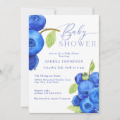 bosbes | Uitnodigingen voor moderne babydouches (Voorkant)