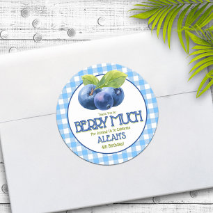 Bosbes Verjaardagsfeestje Bedankt Ronde Sticker