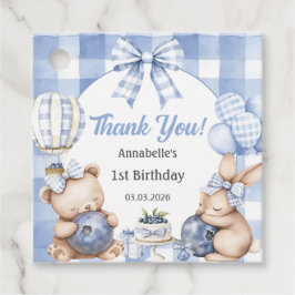 Bosbes verjaardagsfeestje met zoete waterverf bedankjes labels