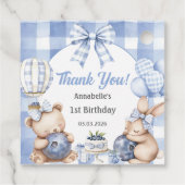 Bosbes verjaardagsfeestje met zoete waterverf bedankjes labels (Achterkant)