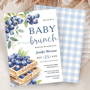 Bosbes Waffel Baby Brunch Jongen Baby Shower Kaart