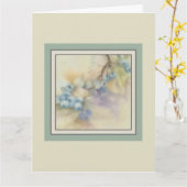 Bosbes-waterverfkaart - kaart (Gele Bloem)