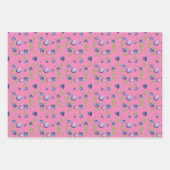 Bosbes witte roze patroon inpakpapier vel (Voorkant 2)