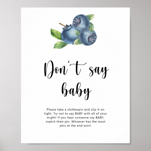 Bosbes - zeg niet baby poster (Voorkant)