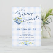 Bosbes Zoete Baby Shower Uitnodiging (Staand voorkant)