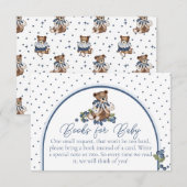 Bosbesbeer Jongens Baby Shower Boek Verzoek Kaart (Voorkant / Achterkant)