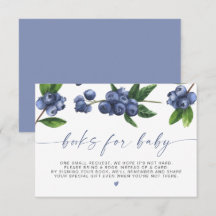Bosbesboeken voor babyshower-insteekkaart