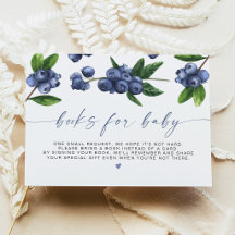 Bosbesboeken voor babyshower-insteekkaart