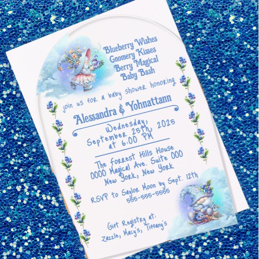 Bosbeskabouter Baby Shower Acryl Uitnodiging