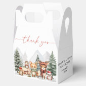 bosbesneeuwde bosdieren bedankdoosjes (Geopend)