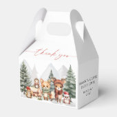 bosbesneeuwde bosdieren bedankdoosjes (Voorkant Zijde)