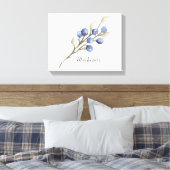 Bosbessen aan tak canvasprint canvas afdruk (Insitu (Slaapkamer))