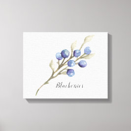 Bosbessen aan tak canvasprint canvas afdruk