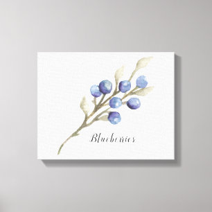 Bosbessen aan tak canvasprint canvas afdruk