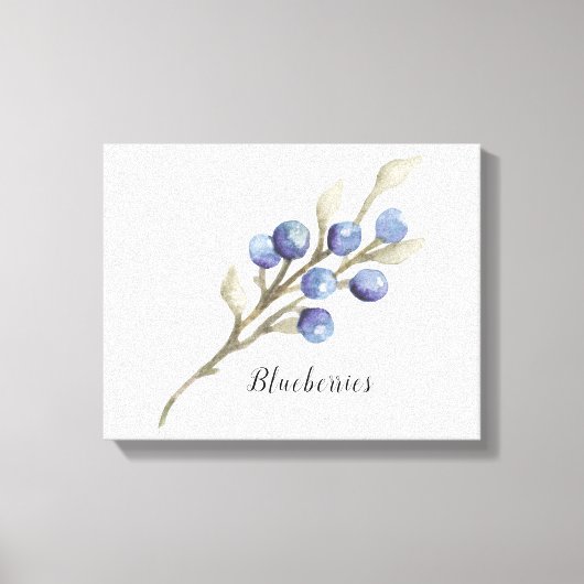Bosbessen aan tak canvasprint canvas afdruk (Voorkant)