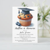 Bosbessen Afstudeer Cupcake Brunch Feest Kaart (Staand voorkant)
