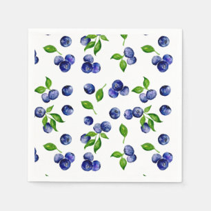 Bosbessen Aquarel Bes Eerste Verjaardag Servet