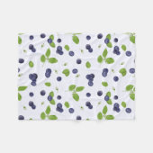 Bosbessen Aquarel Bosbesbloesem Loof Fleece Deken (Voorkant (Horizontaal))