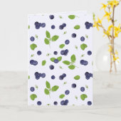 Bosbessen Aquarel Bosbessenbloesem Loof Kaart (Gele Bloem)