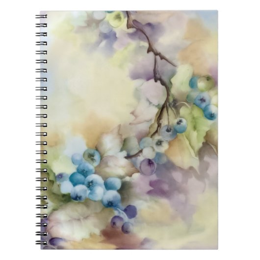 Bosbessen Aquarel Notitieboek (Voorkant)