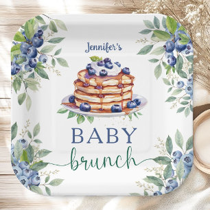 Bosbessen Baby Brunch Jongens Baby Shower Papieren Bordje