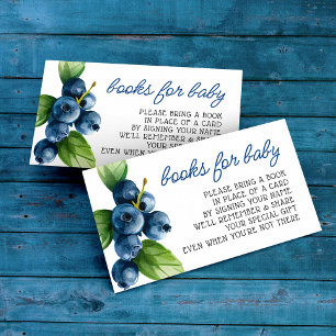 Bosbessen Baby Shower Boek Verzoekkaart Informatiekaartje