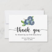 Bosbessen baby shower - dank je bedankkaart (Voorkant)