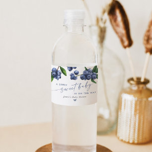 Bosbessen Baby Shower Waterfles Label Etiket