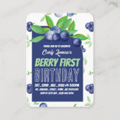 Bosbessen, Berry Eerste Verjaardag Handout Tickets (Voorkant)