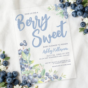Bosbessen Berry Zoete Baby Shower Acryl Uitnodigingen