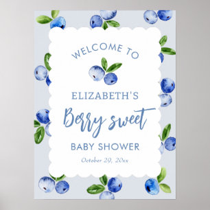 Bosbessen Bes Zoete Jongen Baby Shower Welkomstbor Poster