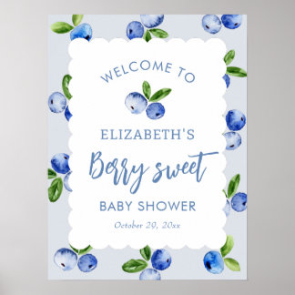 Bosbessen Bes Zoete Jongen Baby Shower Welkomstbor Poster