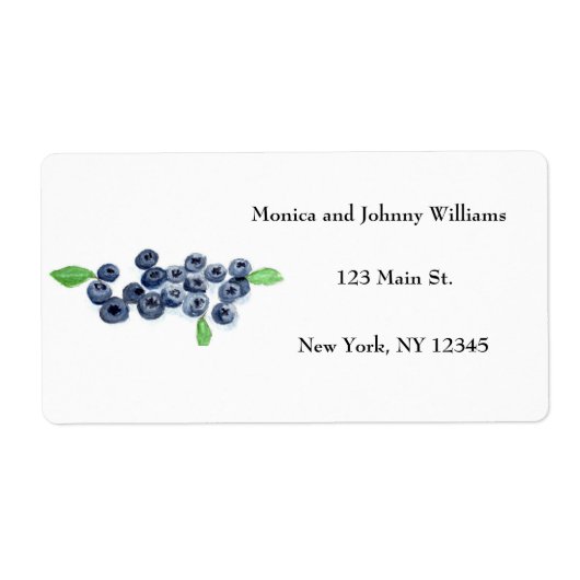 Bosbessen Blauwe Bes Verse Natuur Bruiloft Etiket (Voorkant)