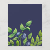 Bosbessen botanische huwelijksuitnodiging (Achterkant)