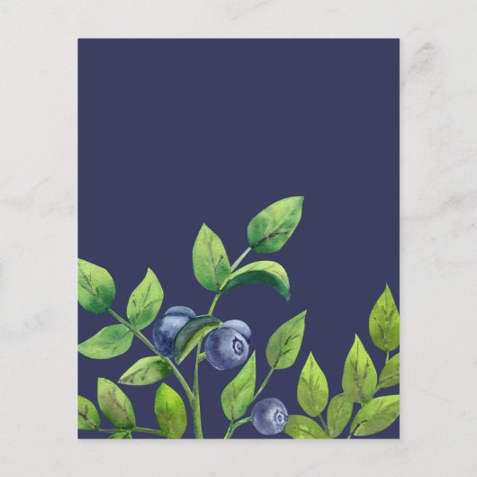 Bosbessen botanische huwelijksuitnodiging (Achterkant)