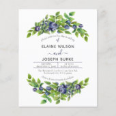 Bosbessen botanische huwelijksuitnodiging (Voorkant)