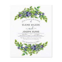 Bosbessen botanische huwelijksuitnodiging