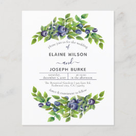 Bosbessen botanische huwelijksuitnodiging