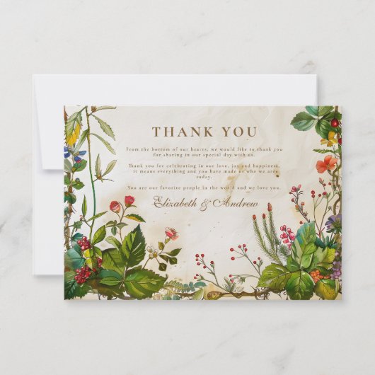  bosbessen bruiloft bedankkaart (Voorkant)