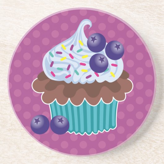 Bosbessen Cupcake Onderzetter (Voorkant)