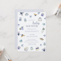 Bosbessen dessert baby shower waterverf