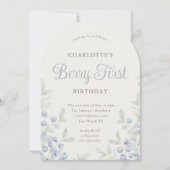  bosbessen eerste verjaardagsfeestboog kaart (Voorkant)