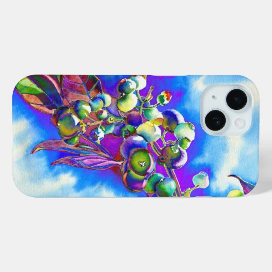 Bosbessen elegante waterverf schilderij Case-Mate iPhone case (Achterkant (horizontaal))