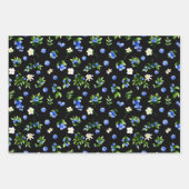 Bosbessen en gebladerte patroon inpakpapier vel (Voorkant 3)