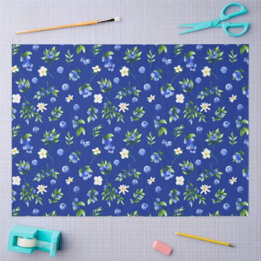 Bosbessen en gebladerte patroon tissuepapier (Craft)