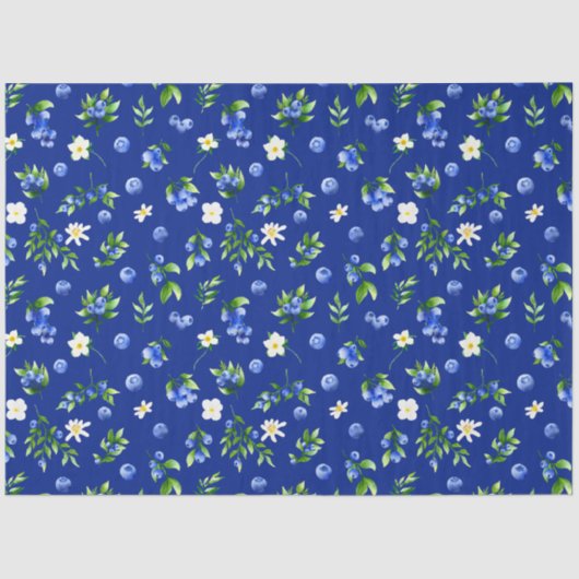 Bosbessen en gebladerte patroon tissuepapier (Voorkant)