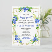 Bosbessen en Lover Baby Shower Kaart (Staand voorkant)