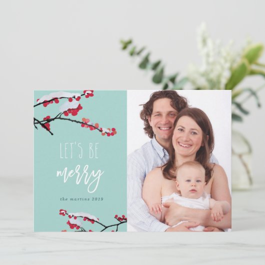 bosbessen feestdagenkaart (Staand voorkant)