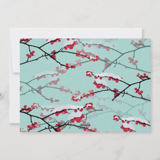 bosbessen feestdagenkaart (Achterkant)